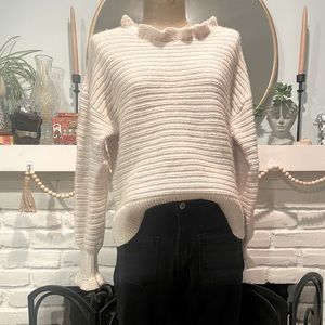 Oatmeal balloon sleeve wool madewell sweater size medium
